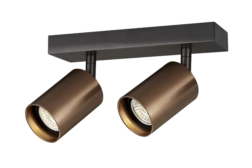 TABOO 2L GU10 (excl) black + brushed bronze, ceiling light