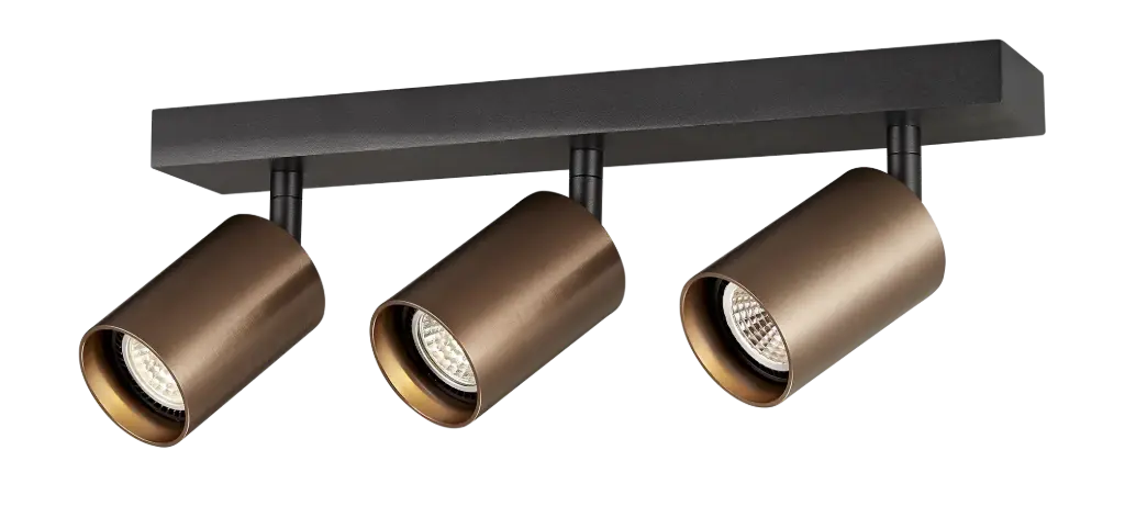 TABOO 3L GU10 (excl) noir + bronze brossé, plafonnier