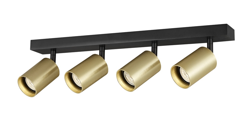 TABOO 4L GU10 (excl) zwart + geborsteld goud, spot