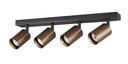 TABOO 4L GU10 (excl) zwart + geborsteld brons, spot