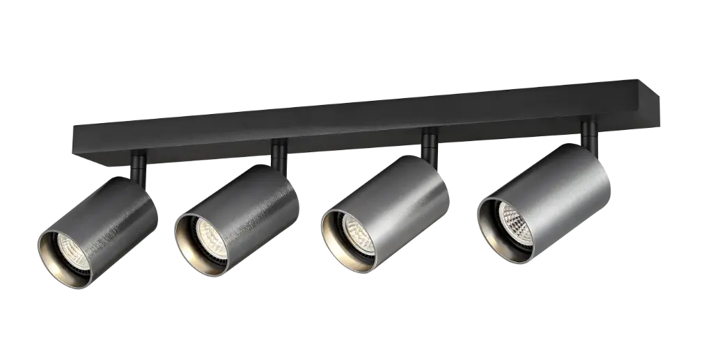 TABOO 4L GU10 (excl) zwart + geborsteld staal, spot