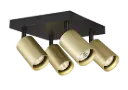 TABOO 4L SQ GU10 (excl) zwart + geborsteld goud, spot