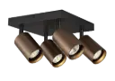 TABOO 4LSQ GU10 (excl) black + brushed bronze, ceiling light