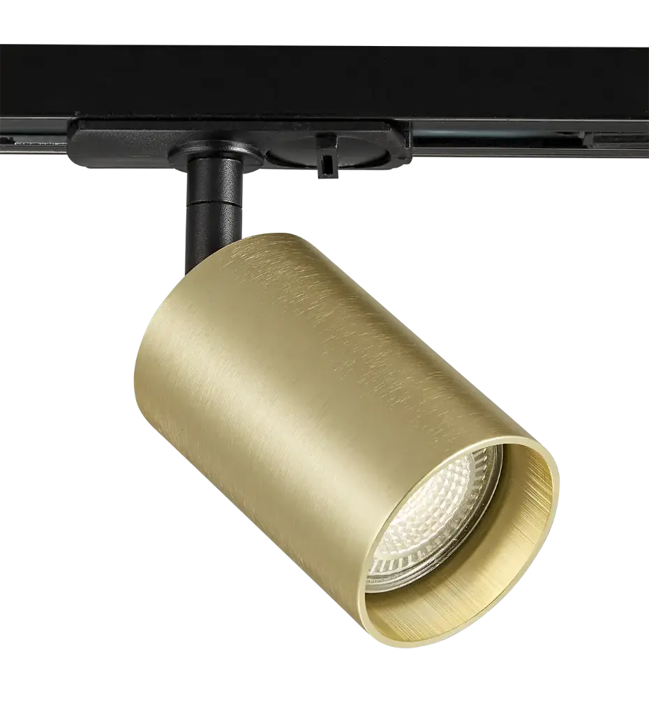 TABOO 1L Spot 1F-track GU10 (excl) zwart + geborsteld goud