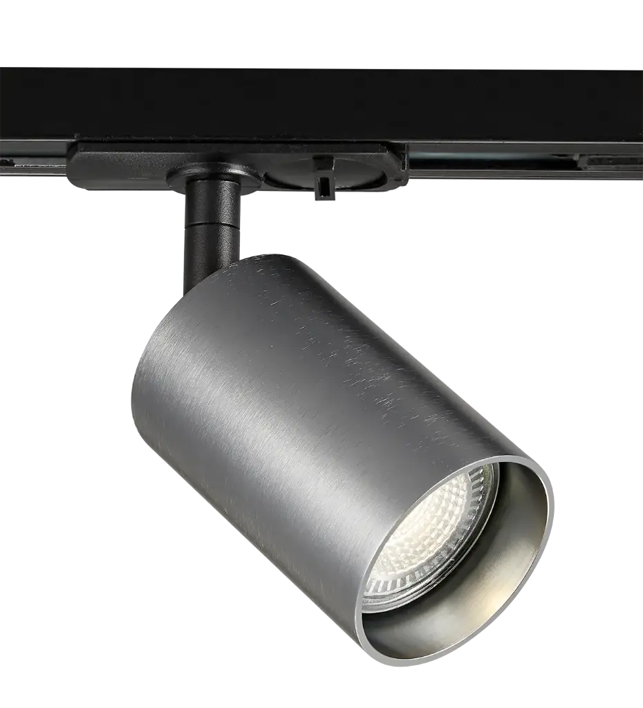 TABOO 1L monofase trackspot GU10 (excl) zwart + geborsteld staal