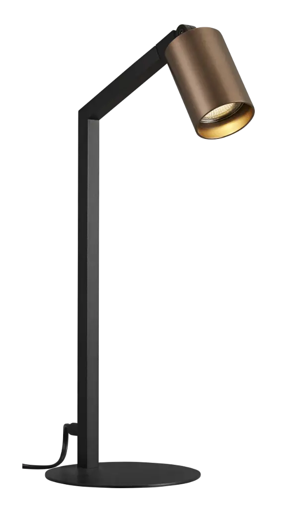 TABOO 1L GU10 (excl) noir + bronze brossé, lampe de table