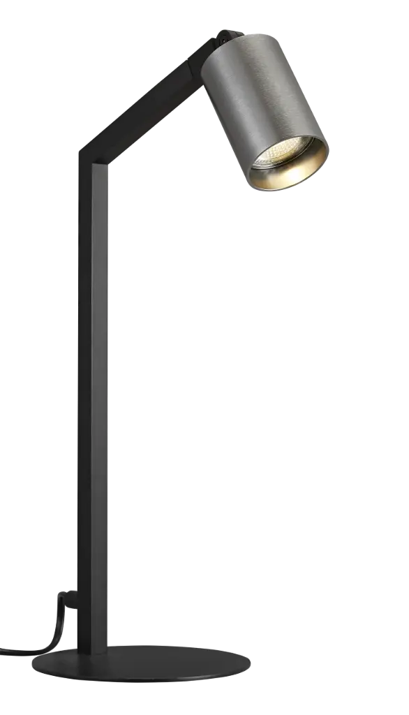 TABOO 1L GU10 (excl) noir + acier brossé, lampe de table