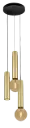 TABOO suspension 3L 1x GU10 (excl) 2x E27 (excl) noir + or brossé