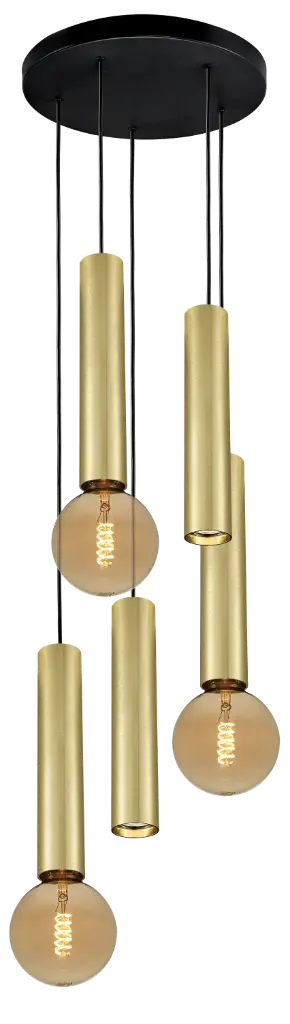 TABOO pendant 5L 2x GU10 (excl) 3x E27 (excl)) black + brushed gold