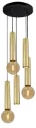 *TABOO pendel 5L 2xGU10 (excl) 3xE27 (excl) zwart + geborsteld goud