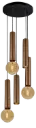 *TABOO pendel 5L 2xGU10 (excl) 3xE27 (excl) zwart + geborsteld brons