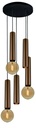 TABOO pendel 5L 2xGU10 (excl) 3xE27 (excl) zwart + geborsteld brons