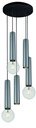 TABOO pendel 5L 2xGU10 (excl) 3xE27 (excl) zwart + geborsteld staal