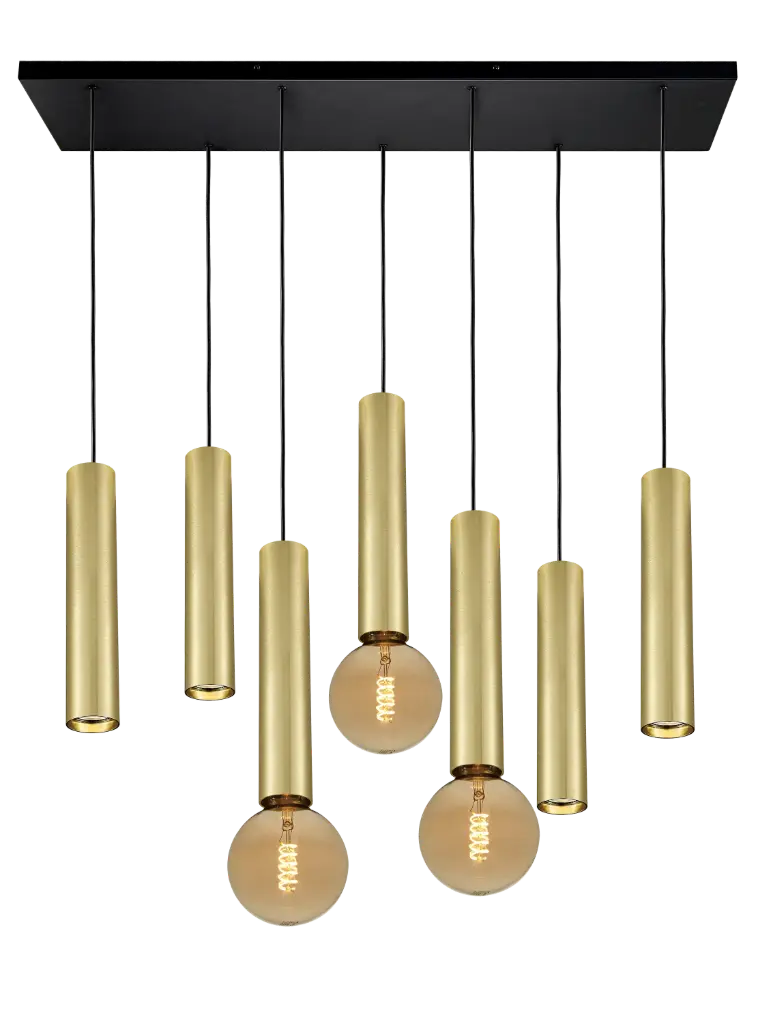 TABOO pendant 7L 4x GU10 (excl) 3x E27 (excl)) black + brushed gold