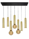 TABOO pendant 7L 4x GU10 (excl) 3x E27 (excl)) black + brushed gold