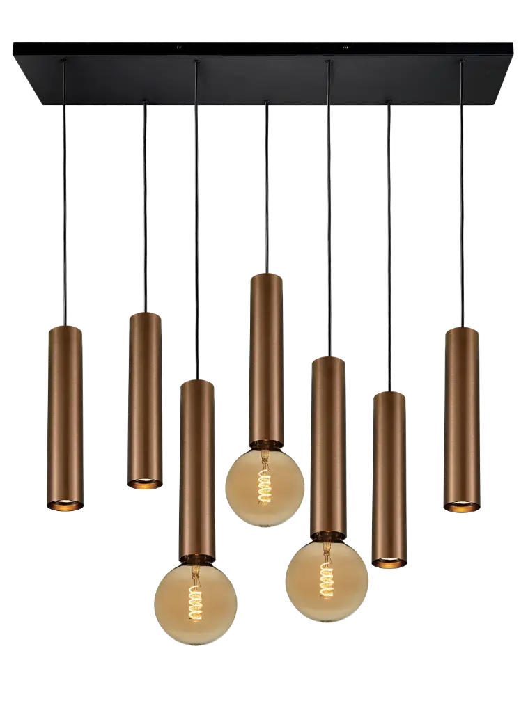 TABOO pendant 7L 4x GU10 (excl) 3x E27 (excl)) black + brushed bronze