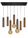 TABOO pendant 7L 4x GU10 (excl) 3x E27 (excl)) black + brushed bronze