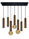 TABOO pendel 7L 4xGU10 (excl) 3xE27 (excl) zwart + geborsteld brons