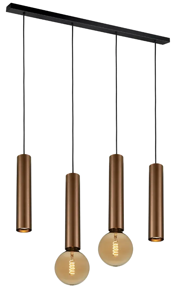 TABOO suspension 4L 2x GU10 (excl) 2x E27 (excl) noir + bronze brossé
