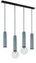 TABOO pendel 4L 2xGU10 (excl) 2xE27 (excl) zwart + geborsteld staal