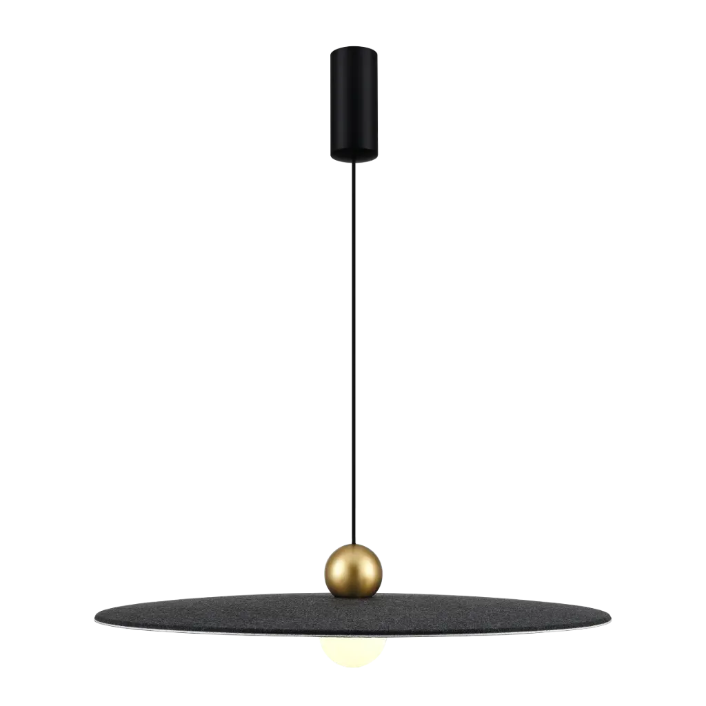 JUTTU 8W LED Pendel Ø600mm dimbaar vilt donker grijs / licht grijs