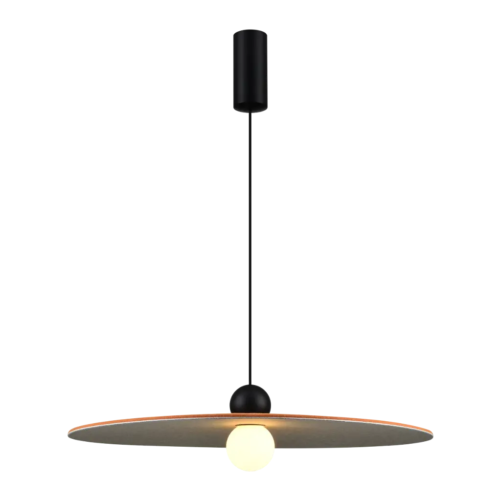 *JUTTU 8W LED Pendel Ø600mm dimbaar vilt licht bruin / grijs