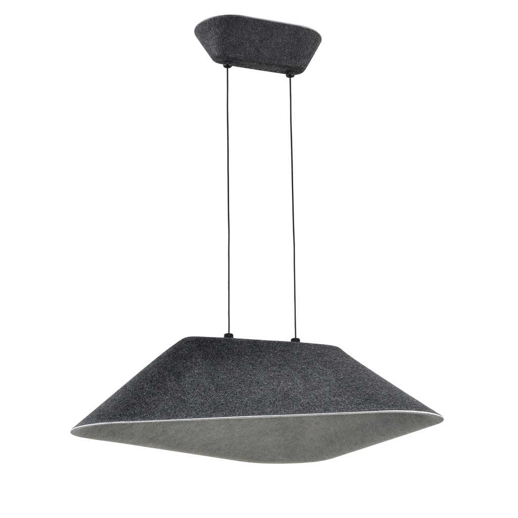 ITZU 8,7W LED Pendel 550x550mm dimbaar vilt donker grijs /licht grijs