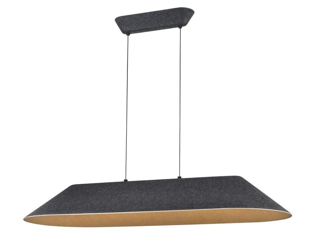 FONIC 23W LED Pendel 1090x401mm dimbaar vilt donker / licht grijs