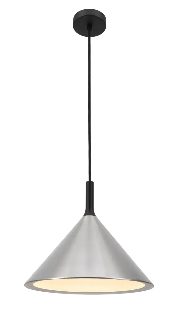 KOTO 1xE27 Pendel Ø295mm zilver / zwart / wit