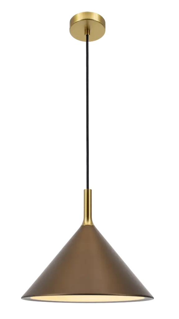 KOTO 1xE27 Pendel Ø295mm brons / goud / wit