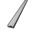 XINIX inbouwprofiel + cover 17x7x3000mm aluminium, zwart +accessoires