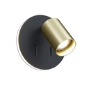 DUSK wandlicht GU10 (excl) + LED 5,5W 2700K zwart + geb goud