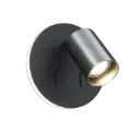 DUSK wandlicht GU10 (excl) + LED 5,5W 2700K black + brushed steel