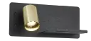 DUSK wandl links + USB GU10 (excl) + LED 6W 2700K zwart + geb goud