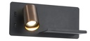 DUSK wandl links + USB GU10 (excl) + LED 7W 2700K zwart + geb brons