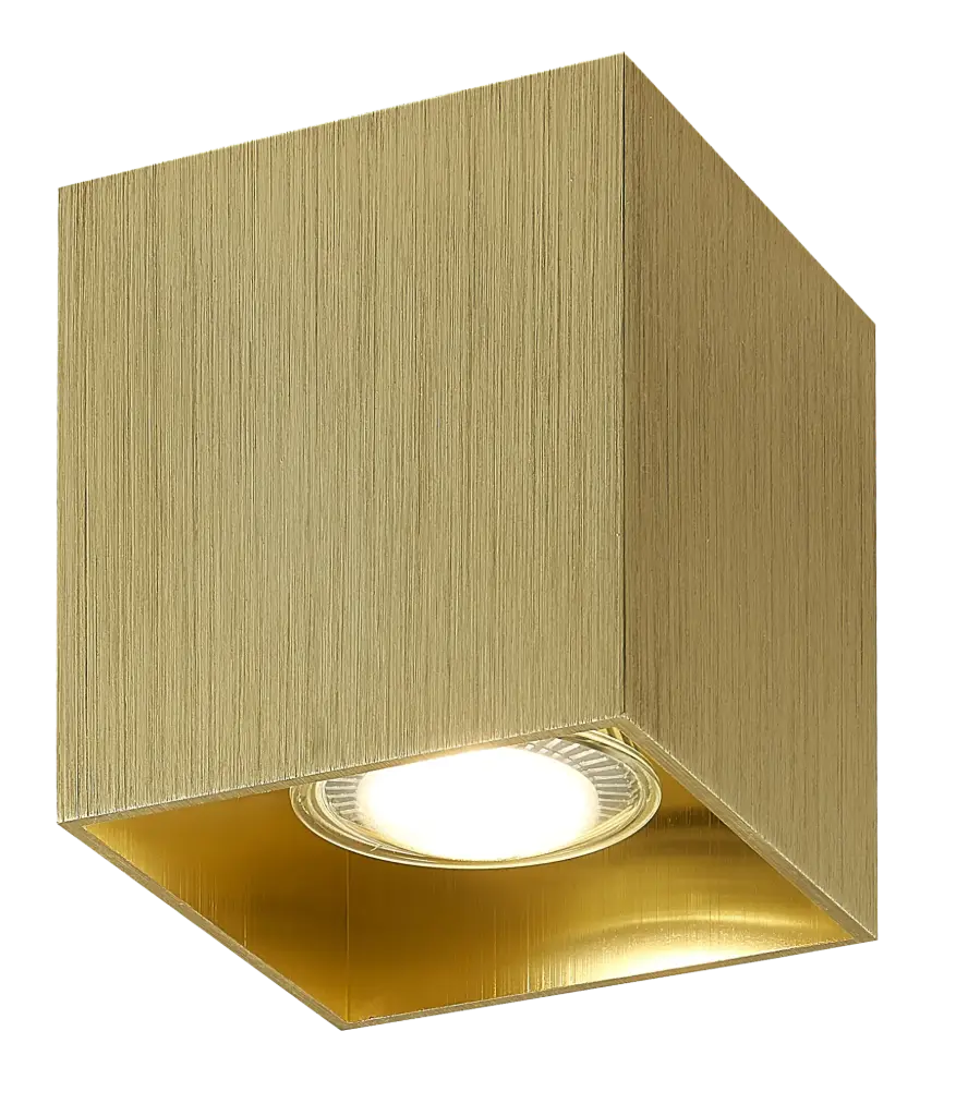 BABAR Plafondlicht geborsteld goud vierkant 1xGU10 excl (max 50W)
