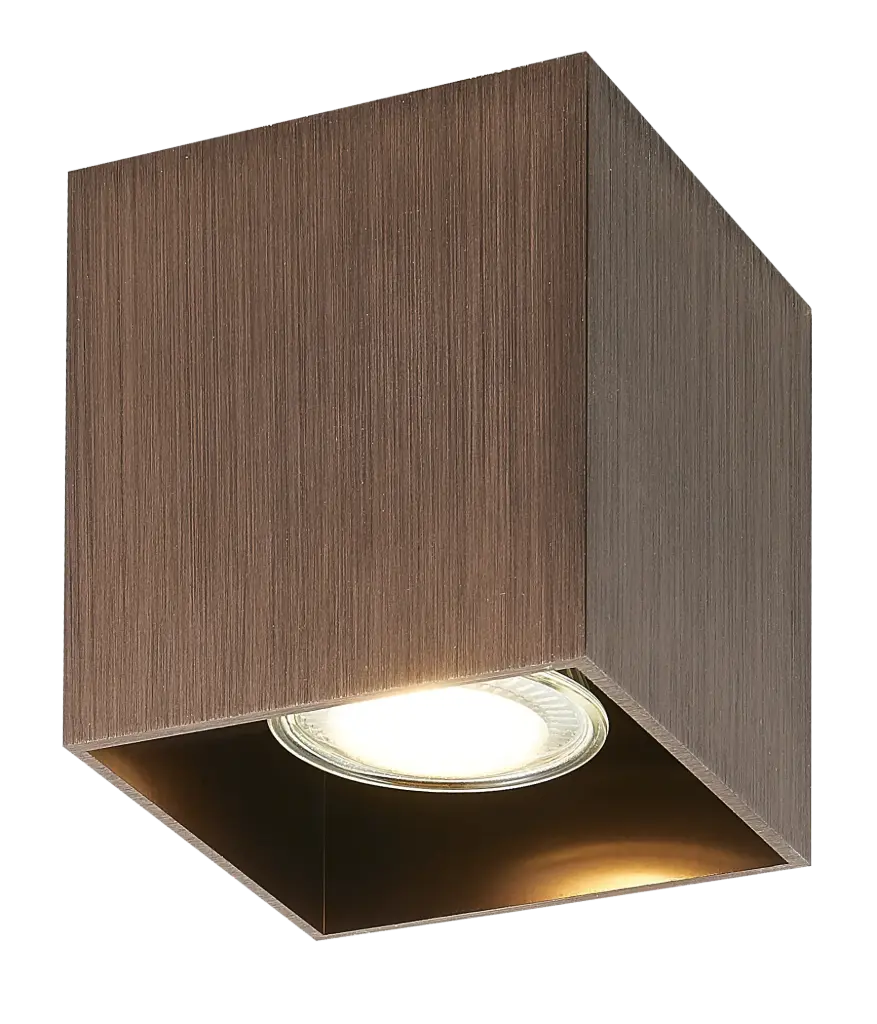 BABAR Plafondlicht geborsteld brons vierkant 1xGU10 excl (max 50W)