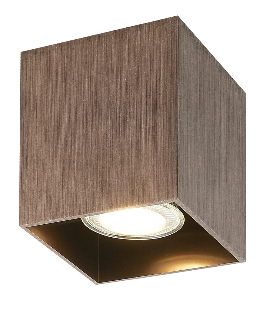 BABAR Plafondlicht geborsteld brons vierkant 1xGU10 excl (max 50W)