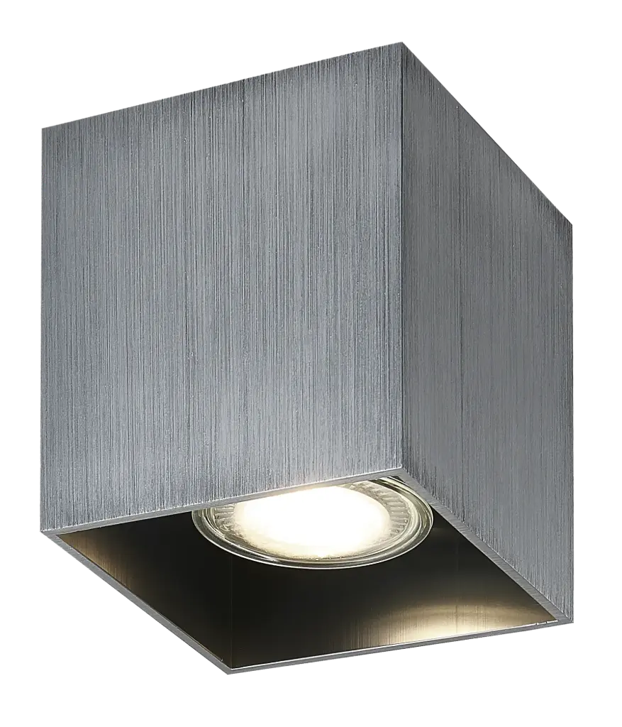 BABAR Plafondlicht geborsteld staal vierkant 1xGU10 excl (max 50W)