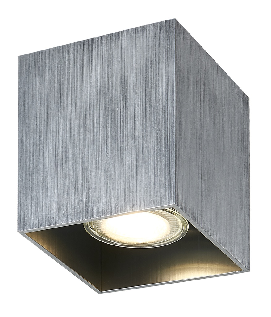 BABAR Plafondlicht geborsteld staal vierkant 1xGU10 excl (max 50W)