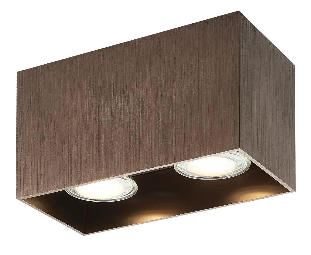 BABAR Plafondlicht geborsteld brons vierkant 2xGU10 excl (max 50W)
