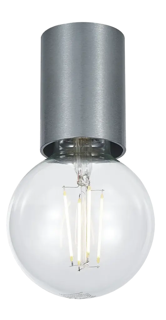 BABU ceiling brushed steel 1x E27 excl (Ø56x90)