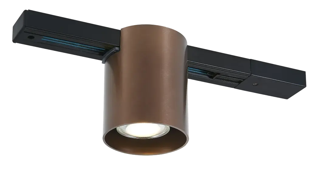 BABAR rnd 1xGU10 excl Plafondlicht 1F-track geborsteld brons