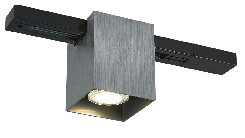 BABAR sqr 1xGU10 excl Plafondlicht 1F-track geborsteld staal