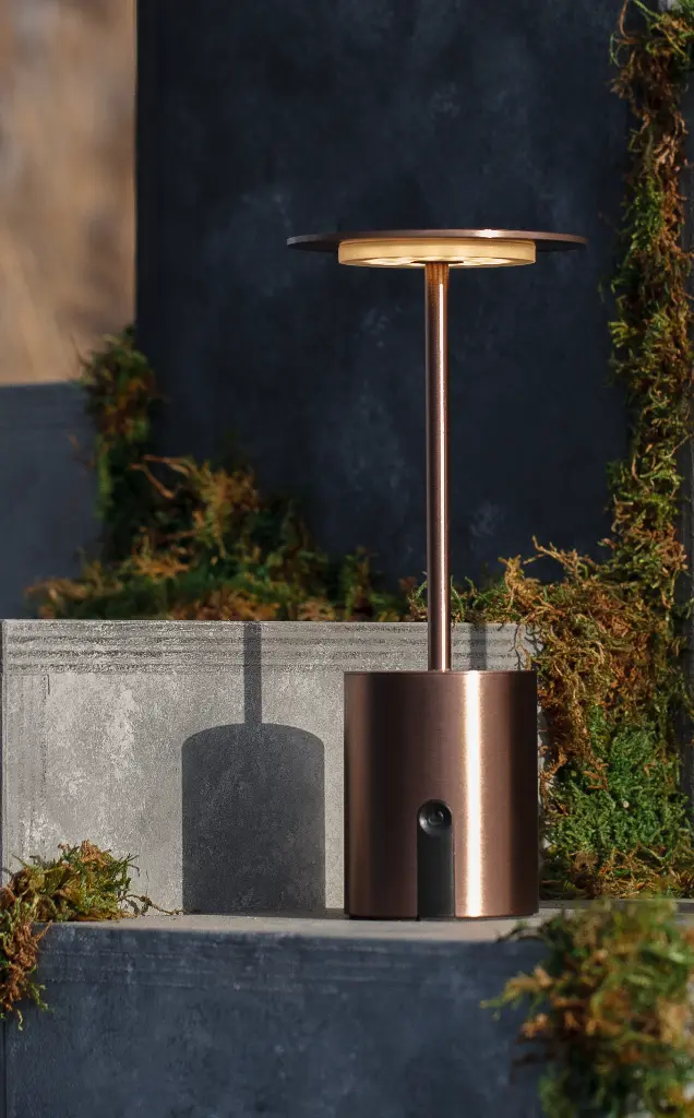 POPPY LED tafellamp 2W 180Lm IP44, herlaadbaar, batterij incl, brons