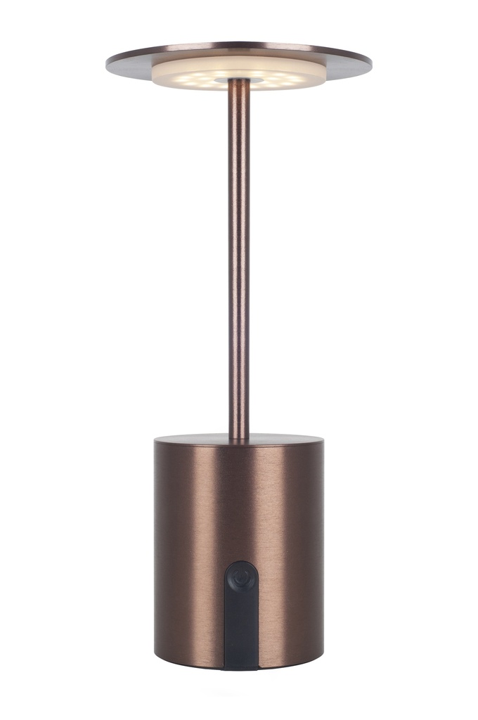 POPPY LED tafellamp 2W 180Lm IP44, herlaadbare batterij incl, brons