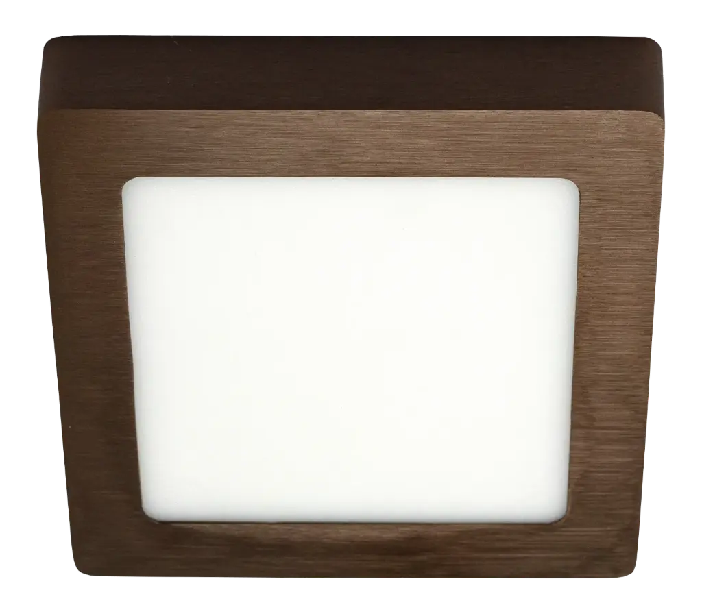 FLUKE plafonnier carré bronze brossé 12W 3000K 17,5 cm