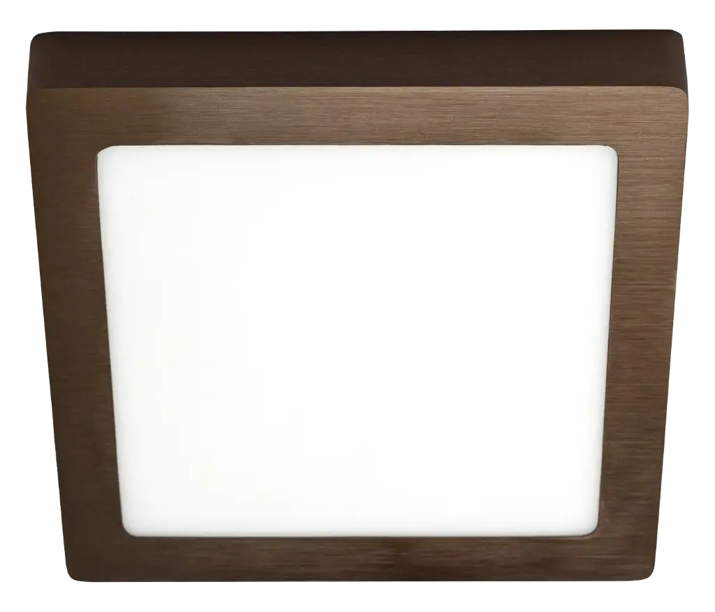 FLUKE LED Plafonnier Carré Bronze Brossé 18 W 3000 K 23,5 cm
