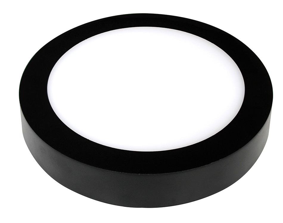 FLUKE LED plafonnier rond zwart 24W 3000K Ø30cm