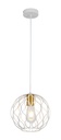 ONDA pendel 1x E27 Ø23cm wit + geborsteld goud